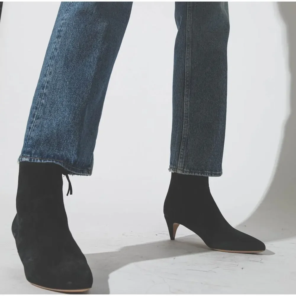 Isabel Marant Derst Black Suede Ankle Boots Booties Kitten Heel Leather sz 37 - Picture 8 of 15